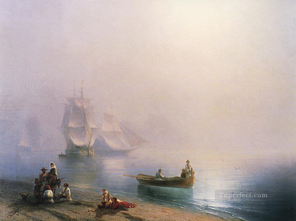 Mañana en la bahía de Nápoles 1873 Romántico ruso Ivan Aivazovsky Pintura al óleo